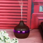 300ML Waterdrop Shape USB Wood Grain Aromatherapy Air Purifier Mute Humidifier - Image 9