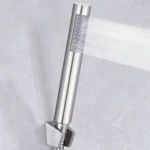 Three-piece Suit Bathroom Water Saving Pressurization Stainless Steel Round Bar Handheld Nozzle Shower Head