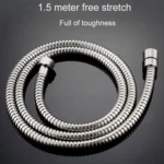 Three-piece Suit Bathroom Water Saving Pressurization Stainless Steel Round Bar Handheld Nozzle Shower Head - Image 6