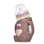 Baby Silicone Glass Bottles Drop-proof and Flatulence-proof Glass Baby Bottle - Image 3