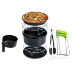 7 in 1 Air Fryer Accessories 7-piece Set for 3.5-5.8QT Type of Baking Basket Double-layer Grill
