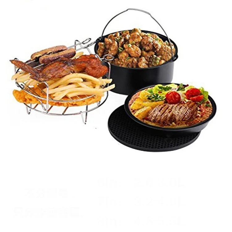 TBD0378276801_4.webp 5 in 1 Fryer Accessory Set Multifunctional Air Fryer Set Grill Pizza Pan - Image 5