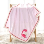 Newborn Cartoon Soild  Thicken Double Layer Coral Fleece Soft  Infant Blanket Bedding