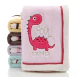 Newborn Cartoon Soild Thicken Double Layer Coral Fleece Soft Infant Blanket Bedding - Image 2