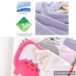 Newborn Cartoon Soild Thicken Double Layer Coral Fleece Soft Infant Blanket Bedding - Image 3