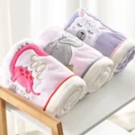 Newborn Cartoon Soild Thicken Double Layer Coral Fleece Soft Infant Blanket Bedding - Image 5