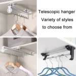 Wardrobe Hardware Push-Pull Hanging Rod Clothes Rail - Image 5