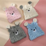 Microfiber Coral Velvet Cartoon Quick Dry Hair Cap - Image 2