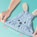 Microfiber Coral Velvet Cartoon Quick Dry Hair Cap - Image 9