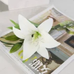 3 Branches Simulation Mini Lily Plastic Fake Flower Home Decoration Photography Wedding Supplies