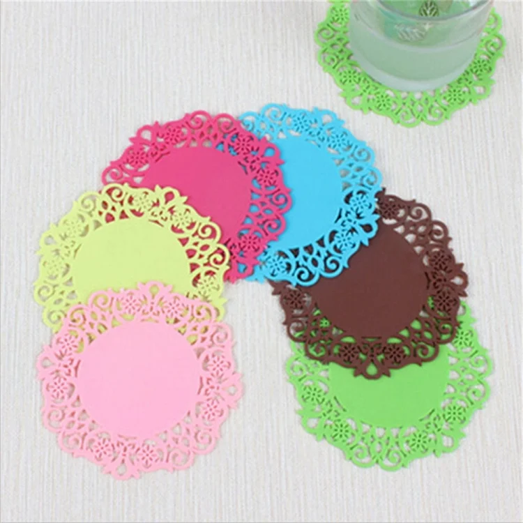TBD0388426901A_2.webp 10 PCS Lace Flower Hot Coaster Silicone Cup Pad Slip Insulation Pad Cup Mat Pad Hot Drink Holder - Image 3