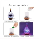 STB-XB10 3D Fireworks 7 Colors LED Night Light Air Humidifier Aroma Essential Oil Diffuser Mist Maker - Image 5