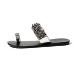 Flat Bottom Pin Rhinestone Sequins Sandals - Image 5