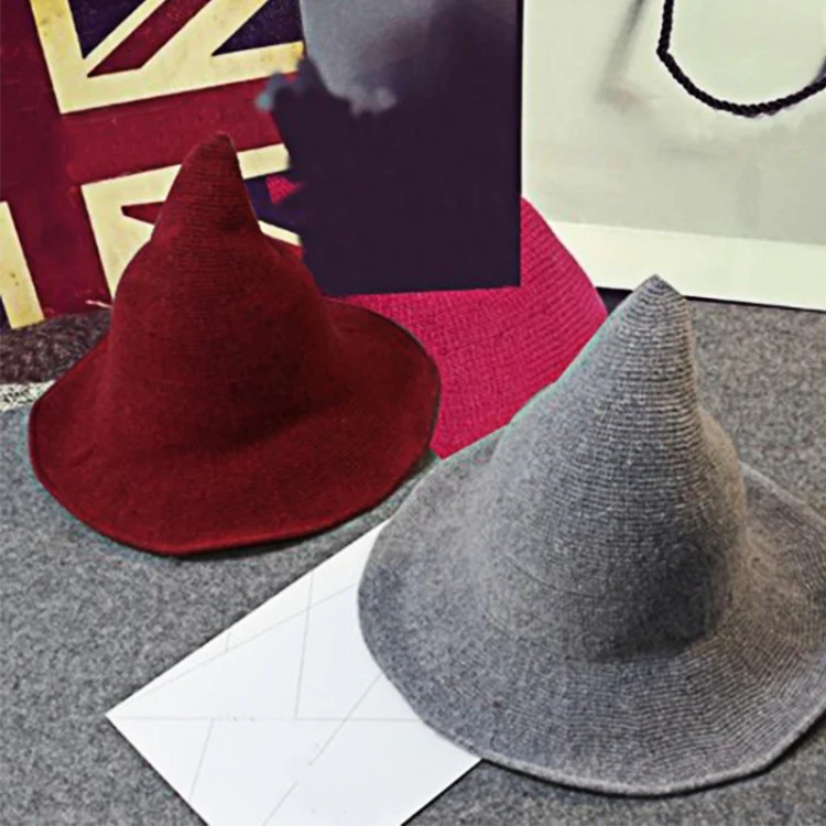 TBD0389962301A_3.webp Halloween Personality Wizard Steeple Great Brim Wool Cap - Image 5