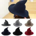 Halloween Personality Wizard Steeple Great Brim Wool Cap - Image 2