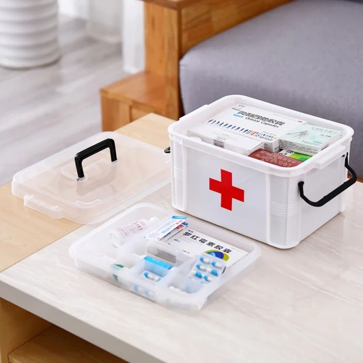 TBD0392193602A_1.webp Family Medical Box Multi-layer Medical Emergency Medicine Storage Box Household Plastic Medicine Box - Image 2