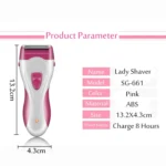 Women Body Hair Remover Trimmer Waterproof Rechargeable for Face Body - Image 5