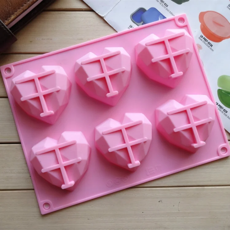 TBD03939016_2.webp 6 in 1 Heart Shape Silicone Mold For Baking Mousse Cake DIY Silicone Molds - Image 3