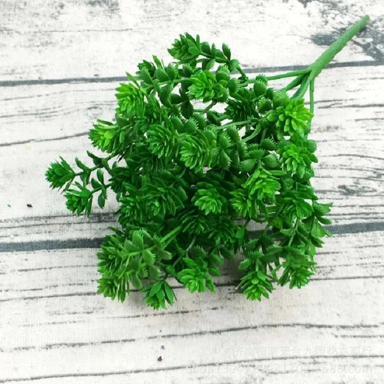 TBD0393940201A.webp 6 Branches Simulation Plant Guanyin Grass Imitation Plastic Flower Home Plant Decoration - Image 1