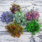 6 Branches Simulation Plant Guanyin Grass Imitation Plastic Flower Home Plant Decoration - Image 3