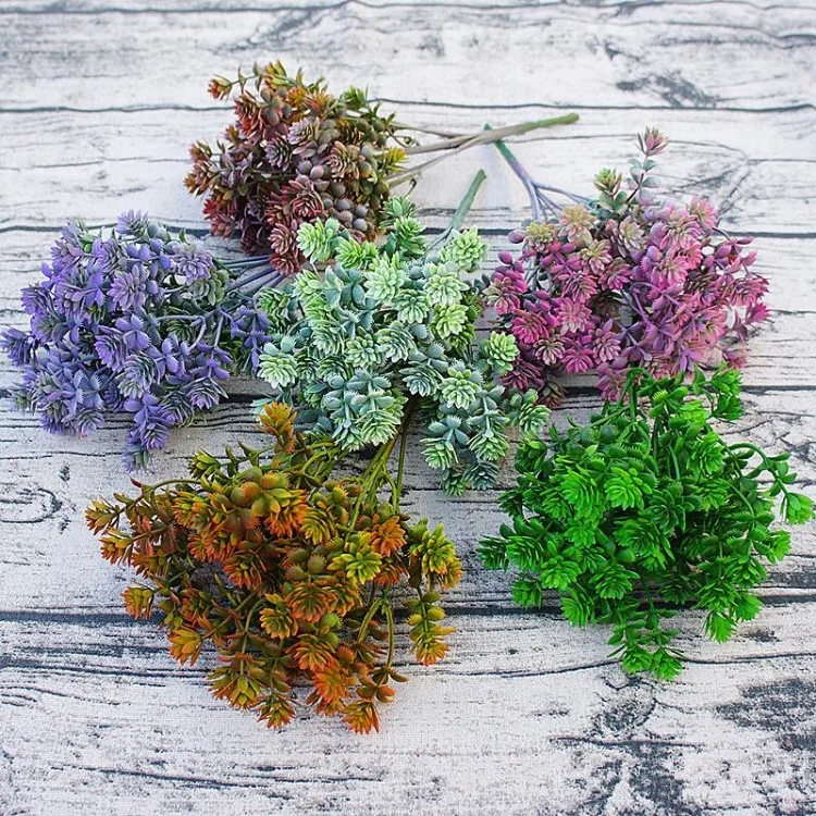 TBD0393940201A_2.webp 6 Branches Simulation Plant Guanyin Grass Imitation Plastic Flower Home Plant Decoration - Image 3