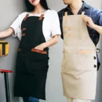 Washed Canvas Apron Chef Cafe Shop BBQ Hairdresser Aprons - Image 3
