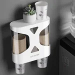 Free Punching Dustproof and Waterproof Wall-mounted Double Cup Holder isposable Cup Taker - Image 7