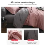 Bedding Set Solid Plaid Side Bed Comforter Duvet Cover Sheet Set - Image 5