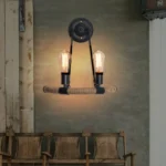 E27 LED Industrial Style Retro Hemp Rope Wrought Iron Wall Lamp