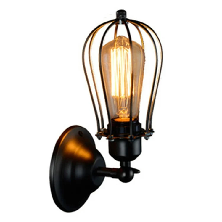 TBD0399259701A.webp Retro Double Head Grapefruit Wrought Iron Antique Restaurant Corridor Aisle LED Wall Lamp - Image 1