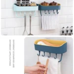 No Drill Wall Mounted Shower Shelf Cell Phone Bathroom Shampoo Holder - Image 3