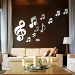 3D Musical Notes Acrylic Mirrors Wall Sticker Home Decor Living Room Wall Decoration Art DIY Wall Stickers - Image 3