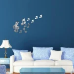 3D Musical Notes Acrylic Mirrors Wall Sticker Home Decor Living Room Wall Decoration Art DIY Wall Stickers - Image 5