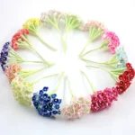 5 Branches DIY Hand-simulated Plum Mini Flocking Cloth Lucky Flower - Image 4