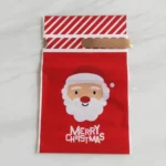 50pcs / Pack Christmas Gift Bag Candy Biscuit Drawstring Bundle Christmas Cookie Bag, Random Pattern Delivery - Image 2