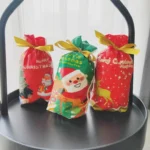 50pcs / Pack Christmas Gift Bag Candy Biscuit Drawstring Bundle Christmas Cookie Bag, Random Pattern Delivery - Image 11