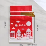 50pcs / Pack Christmas Gift Bag Candy Biscuit Drawstring Bundle Christmas Cookie Bag, Random Pattern Delivery - Image 9