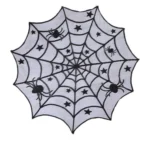 Halloween Party Black Lace Spider Web Tablecloth Decoration - Image 3