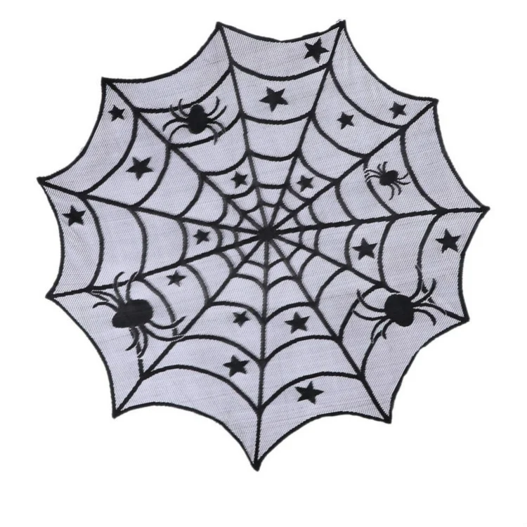TBD0402566101_2.webp Halloween Party Black Lace Spider Web Tablecloth Decoration - Image 3