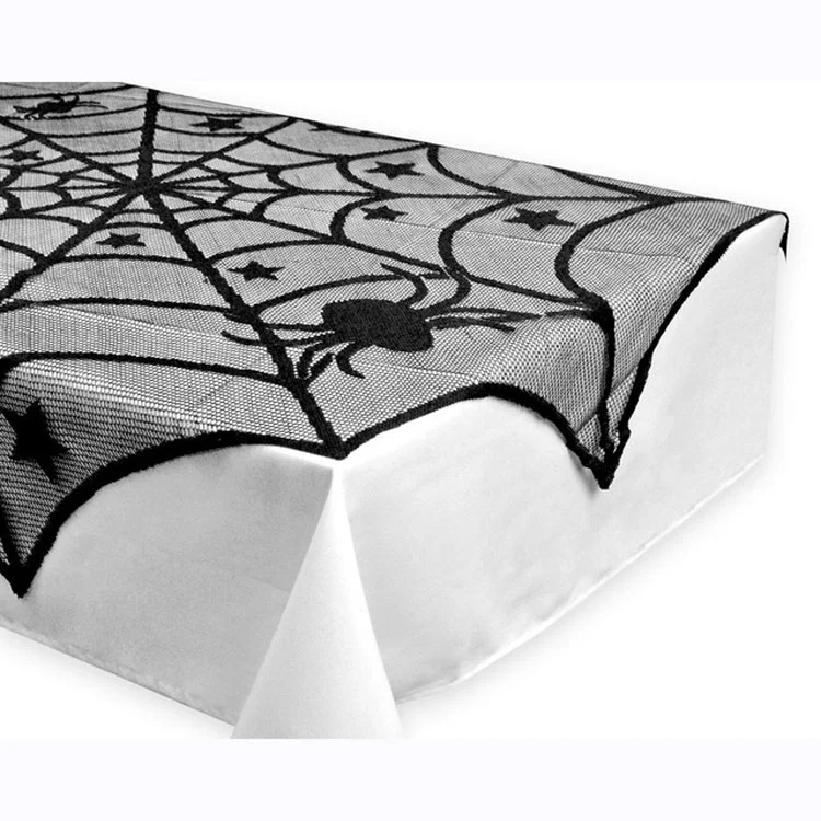 TBD0402566101_4.webp Halloween Party Black Lace Spider Web Tablecloth Decoration - Image 5