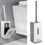 MENGNI Suction Wall Long Handle Toilet Brush Storage Box Bathroom Cleaning Kit