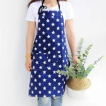 Stars Pattern Kitchen Canvas Polyester Cotton Cooking Apron