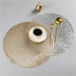 2 PCS Fashion Round Hollow Placemats PVC Table Mats Coffee Cup Pad - Image 3