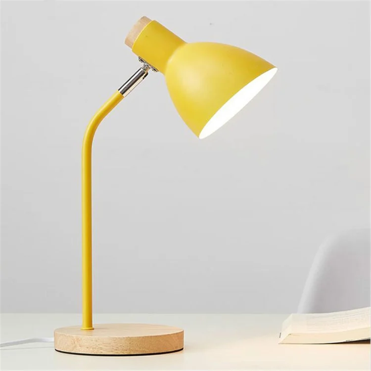 TBD0407557701A_1.webp E27 Button Switch Wood Table Lamp Metal Shade Desk Light Bedside Reading Book Light Home Decor - Image 2