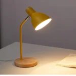 E27 Button Switch Wood Table Lamp Metal Shade Desk Light Bedside Reading Book Light Home Decor - Image 3