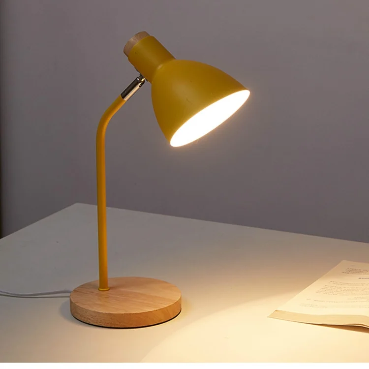 TBD0407557701A_2.webp E27 Button Switch Wood Table Lamp Metal Shade Desk Light Bedside Reading Book Light Home Decor - Image 3