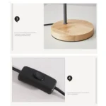 E27 Button Switch Wood Table Lamp Metal Shade Desk Light Bedside Reading Book Light Home Decor - Image 5
