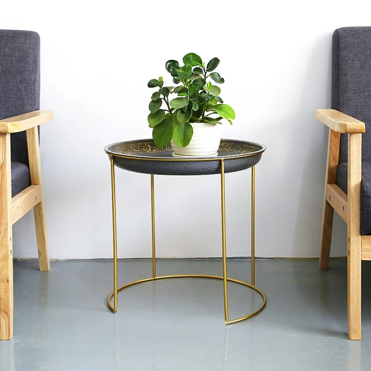 TBD04083951_1.webp Simple Coffee Table Mini Tea Set Folding Flower Pot Rack Living Room Furniture - Image 2