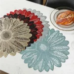 Sunflower Shape Household Fashion PVC Dining Table Placemat Europe Style Kitchen Tools Tableware Pad Coaster Coffee Tea Place Mat - Image 3