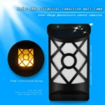 Solar Flame Courtyard Flood Light Wall Lamp Outdoor Lawn Landscape Street Light Induction Lamp - Image 3